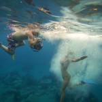 Aaron Frutman and Aldara Ortega with the Canon C300 submerged in an ewa-marine-bag shot on go pro by Andrus