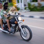 Dog on a motorcycle